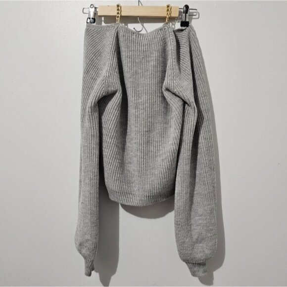 Shein Off Sholder Knit Top - L - Gray - Picture 2 of 8